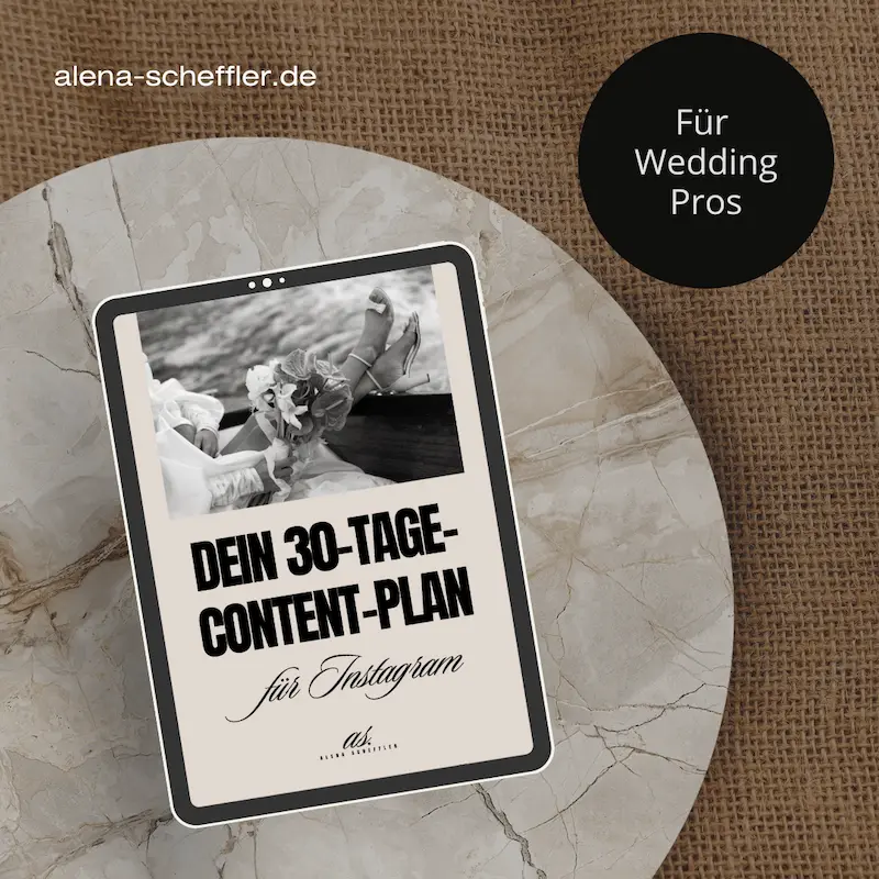30 tage content plan für instagram für hochzeitsdienstleister mockup 30 tage content plan für instagram für hochzeitsdienstleister mockup
